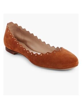 Chloe Lauren Stud Scalloped Ballet Flat